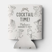 Rafraîchisseur Pour Canette Cocktail beige Retro Bachelorette Faveurs (Dos)