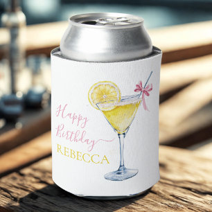 Rafraîchisseur Pour Canette Cocktail de citron Arc en rose Joyeux Anniversaire