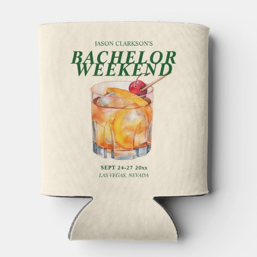 Rafraîchisseur Pour Canette Cocktail Old Fashioned Week-end de célibataire (Dos)