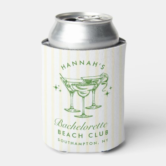 Rafraîchisseur Pour Canette Cocktail Retro Moderne Bachelorette Vert (Can devant)