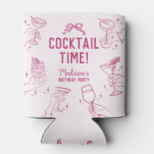 Rafraîchisseur Pour Canette Cocktail rose Fête Rétro Anniversaire Faveurs (Dos)