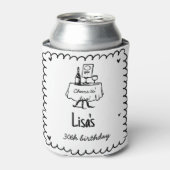 Rafraîchisseur Pour Canette Cocktail Scribble Dessiné À La Main 30e, 40e Anniv (Can devant)