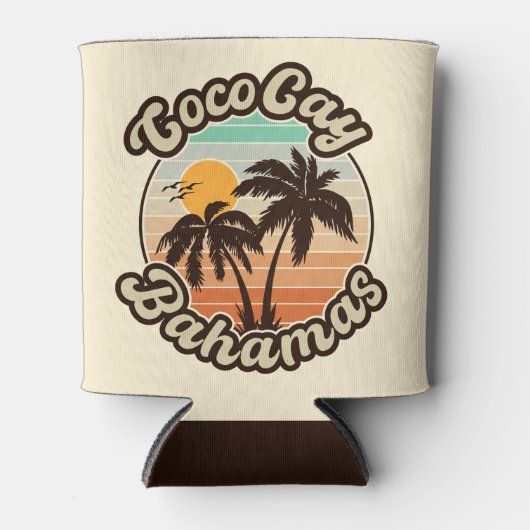Rafraîchisseur Pour Canette Coco Cay Bahamas Retro Sunset Souvenirs 60s (Devant)