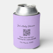 Rafraîchisseur Pour Canette Code QR simple bébé violet avec nom personnalisé (Can devant)