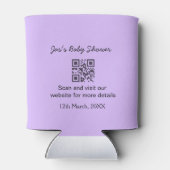 Rafraîchisseur Pour Canette Code QR simple bébé violet avec nom personnalisé (Dos)