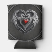 Rafraîchisseur Pour Canette Coeur argenté avec ailes (Dos)