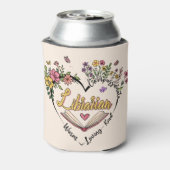 Rafraîchisseur Pour Canette Coeur bibliothécaire floral (Can Dos)