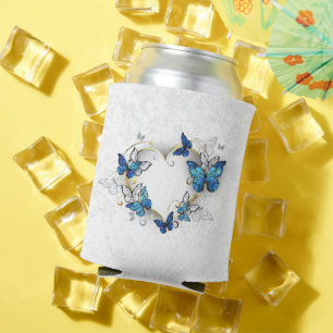 Rafraîchisseur Pour Canette Coeur bijoux avec papillons Morpho
