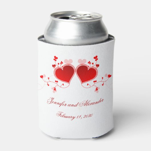 Rafraîchisseur Pour Canette Coeur Conception Mariage Faveur Peuvent Cooler (Can devant)