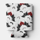 Rafraîchisseur Pour Canette Coeur d'Halloween avec ailes de chauve-souris noir (Dos)