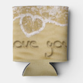 Rafraîchisseur Pour Canette Coeur "Love you" écrit dans Sable (Devant)