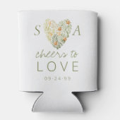 Rafraîchisseur Pour Canette Coeur moderne Rustique Boho Floral Mariage (Dos)