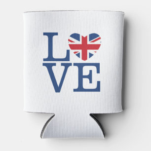 Rafraîchisseur Pour Canette Coeurs britanniques - Love Union Jack peut se réc