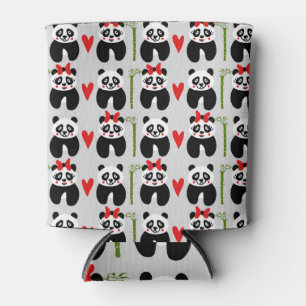 Rafraîchisseur Pour Canette Coeurs de pandas mignons : Motif pour enfants