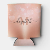 Rafraîchisseur Pour Canette Coeurs d'or rose (Devant)