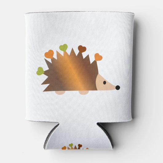 Rafraîchisseur Pour Canette Coeurs sur un hérisson (Devant)