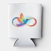 Rafraîchisseur Pour Canette Colibri arc-en-ciel avec symbole Infinity (Devant)