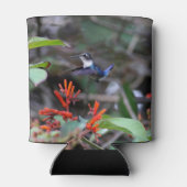 Rafraîchisseur Pour Canette Colibri en vol et fleurs rouges (Dos)