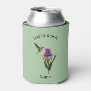 Rafraîchisseur Pour Canette Colibri Et Fleur Iris Personnalisés