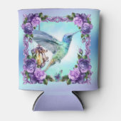 Rafraîchisseur Pour Canette Colibri et rose sur mesure peut refroidir (Devant)