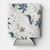 Rafraîchisseur Pour Canette Colibris et fleurs blanches. (Devant)