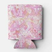 Rafraîchisseur Pour Canette Collage de plage nautique Hot Pink ID840 (Dos)