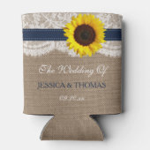 Rafraîchisseur Pour Canette Collection de Mariages de tournesol rustique - Mar (Dos)