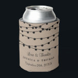 Rafraîchisseur Pour Canette Collection de Mariages Rustic Kraft<br><div class="desc">Simple mais élégant, les lampes à cordes de la collection rustique kraft mariage est un design étonnant avec de belles lumières à cordes noires suspendues sur un arrière - plan rustique kraft effet, qui est parfait pour toute célébration de mariage campagnard rustique. Ces refroidisseurs peuvent être personnalisés pour votre occasion...</div>