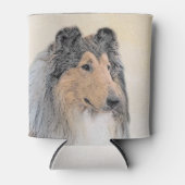 Rafraîchisseur Pour Canette Collie (Rough) Peinture - Cute Original Chien Art (Devant)