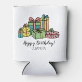 Rafraîchisseur Pour Canette Coloré Personnalisé Joyeux anniversaire (Devant)