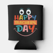 Rafraîchisseur Pour Canette Colorful Happer Teachers Day Drôle Visage (Dos)