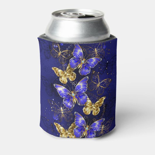 Rafraîchisseur Pour Canette Composition avec papillons Sapphire (Can Dos)