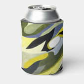 Rafraîchisseur Pour Canette Composition Gouache Abstraite : Jaune, Gris, Noir. (Can Dos)