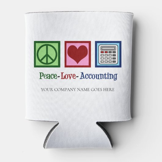 Rafraîchisseur Pour Canette Comptable Peace Love Office Comptable sur mesure (Devant)