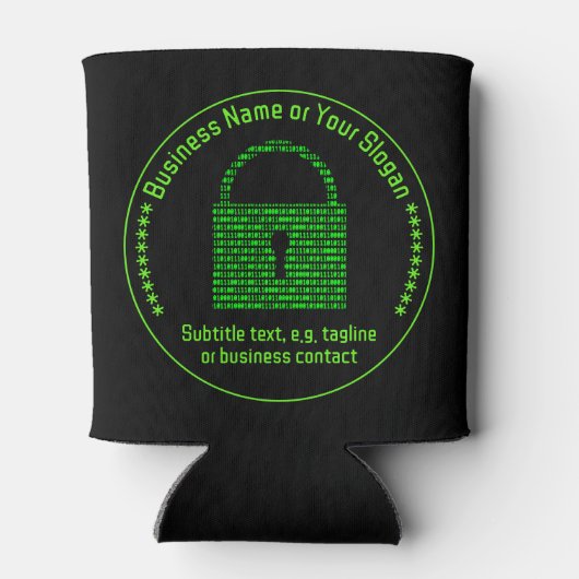 Rafraîchisseur Pour Canette Computer Security Digital Trade Show Event Freebie (Dos)