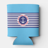 Rafraîchisseur Pour Canette Conception d'ancre nautique avec des rayures (Dos)