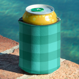 Rafraîchisseur Pour Canette Conception de carreaux à carreaux gingham sarcelle
