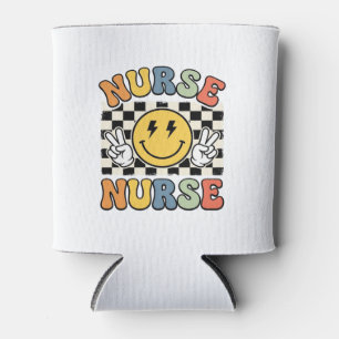 Rafraîchisseur Pour Canette Conception de chemise à carreaux smiley d'infirmiè
