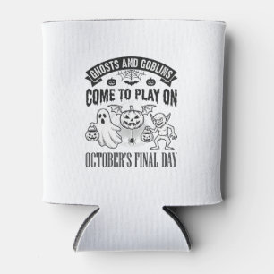 Rafraîchisseur Pour Canette Conception de chemise Halloween Fantômes et Gobeli