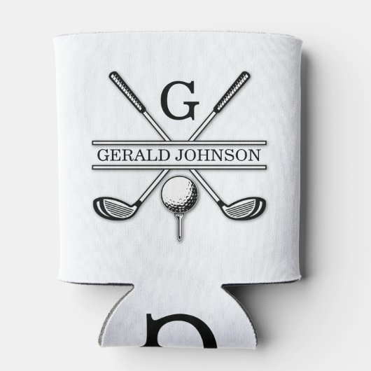 Rafraîchisseur Pour Canette Conception de Monogramme de Golf customisé (Dos)
