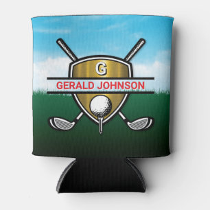 Rafraîchisseur Pour Canette Conception de monogramme de golf de bouclier d'or