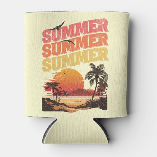 Rafraîchisseur Pour Canette Conception du texte d'été (Devant)