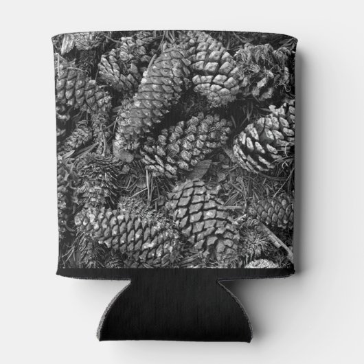 Rafraîchisseur Pour Canette Cônes de pin en noir et blanc (Dos)