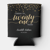 Rafraîchisseur Pour Canette Confetti Black Confetti 21e anniversaire (Devant)