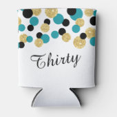 Rafraîchisseur Pour Canette Confetti turquoise, noir et Parties scintillant or (Devant)