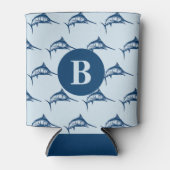 Rafraîchisseur Pour Canette Cool Blue Swordfish Motif Monogramme (Devant)