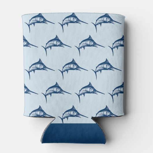 Rafraîchisseur Pour Canette Cool Blue Swordfish Motif Monogramme (Dos)