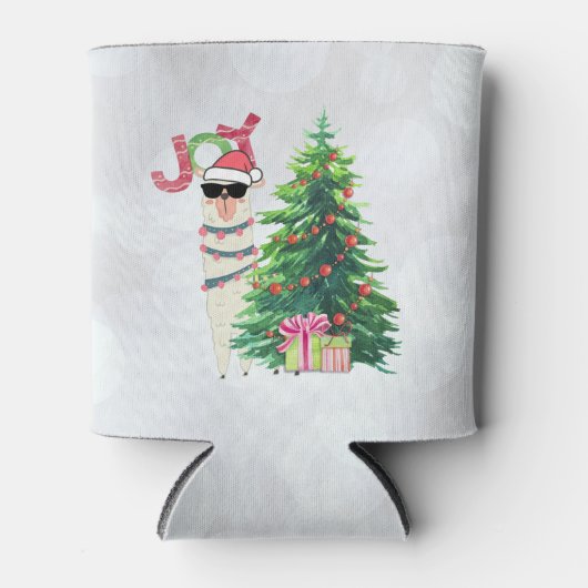 Rafraîchisseur Pour Canette Cool Christmas Llama | Joy Typography (Devant)