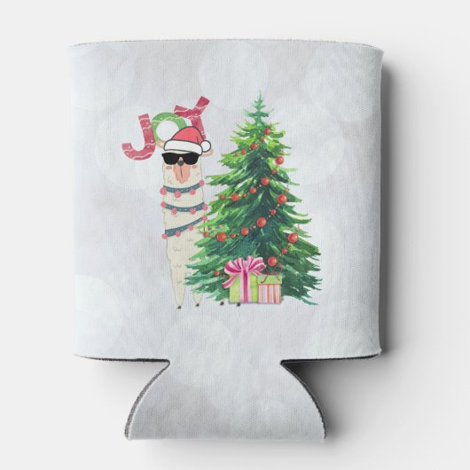 Rafraîchisseur Pour Canette Cool Christmas Llama | Joy Typography (Dos)