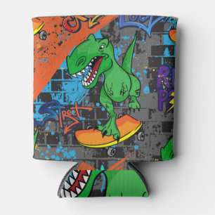 Rafraîchisseur Pour Canette Cool Dinosaur Skateboard Motif sans couture